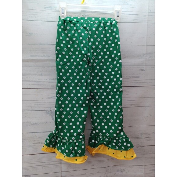 Parya Toddler Girl 2 Pcs Set Sz 6T Green Yellow Floral Polkadot Ruffles - Picture 5 of 7